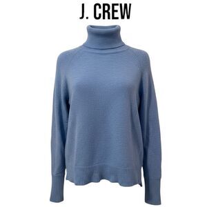 J. Crew Women’s Merino Wool Turtleneck Sweater Blue Size Medium